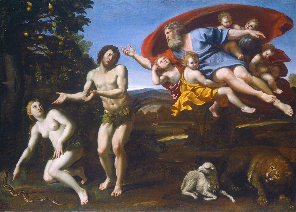 Ádám és Éva feddése, 1626. alkotó: Domenichino