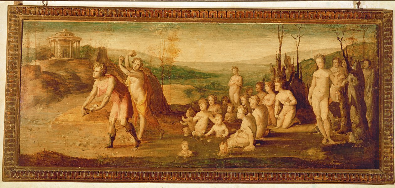 Deucalion és Pyrrha alkotó: Domenico di Pace Beccafumi  