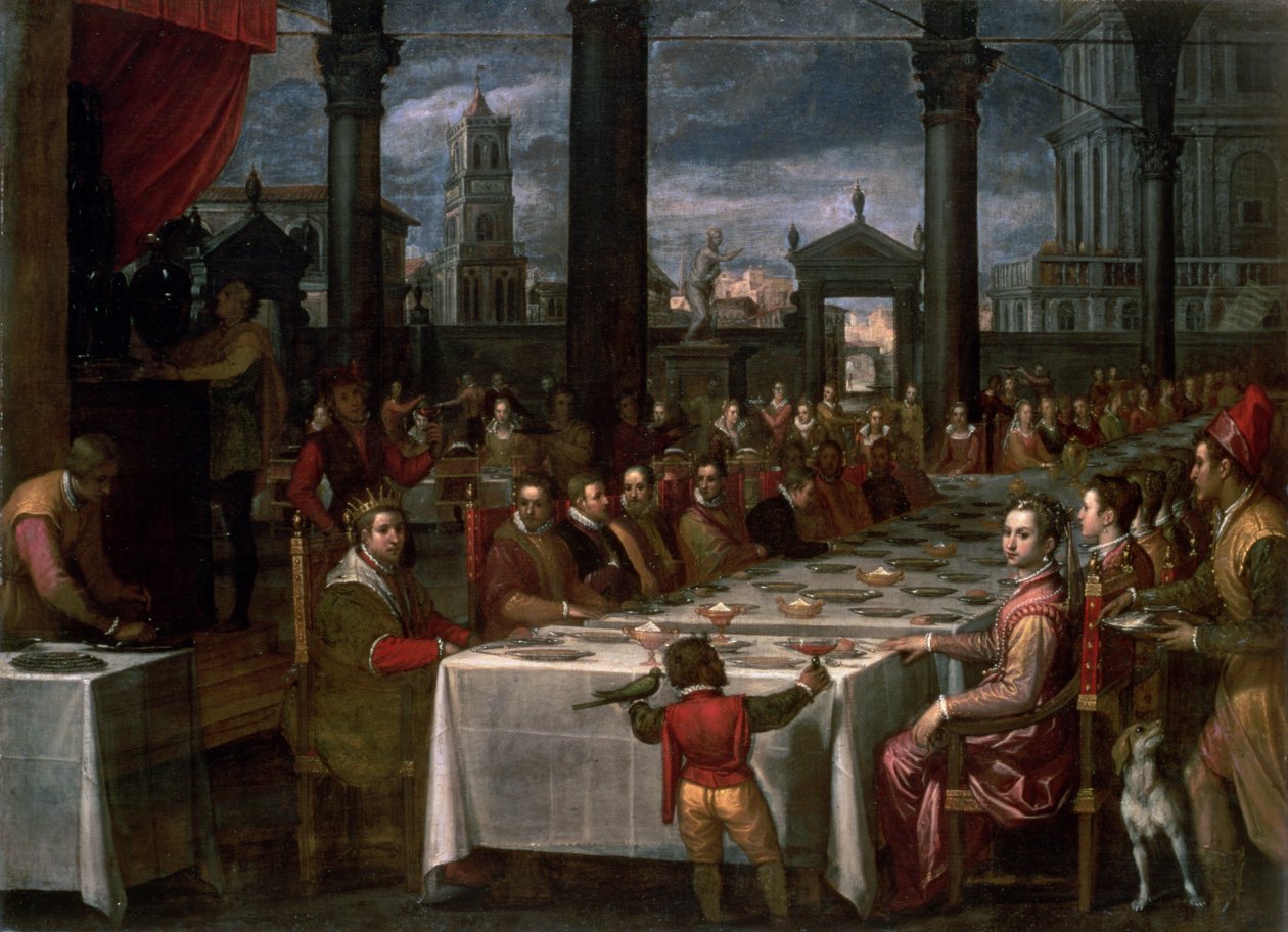 I. Ferdinánd toszkán nagyherceg (1549-1600) esküvői bankettje, 1590 alkotó: Domenico Cresti