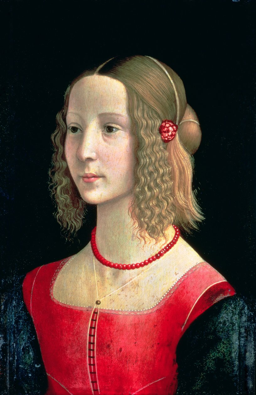 Lányportré, 1490 körül (tempera, tábla) alkotó: Domenico Ghirlandaio