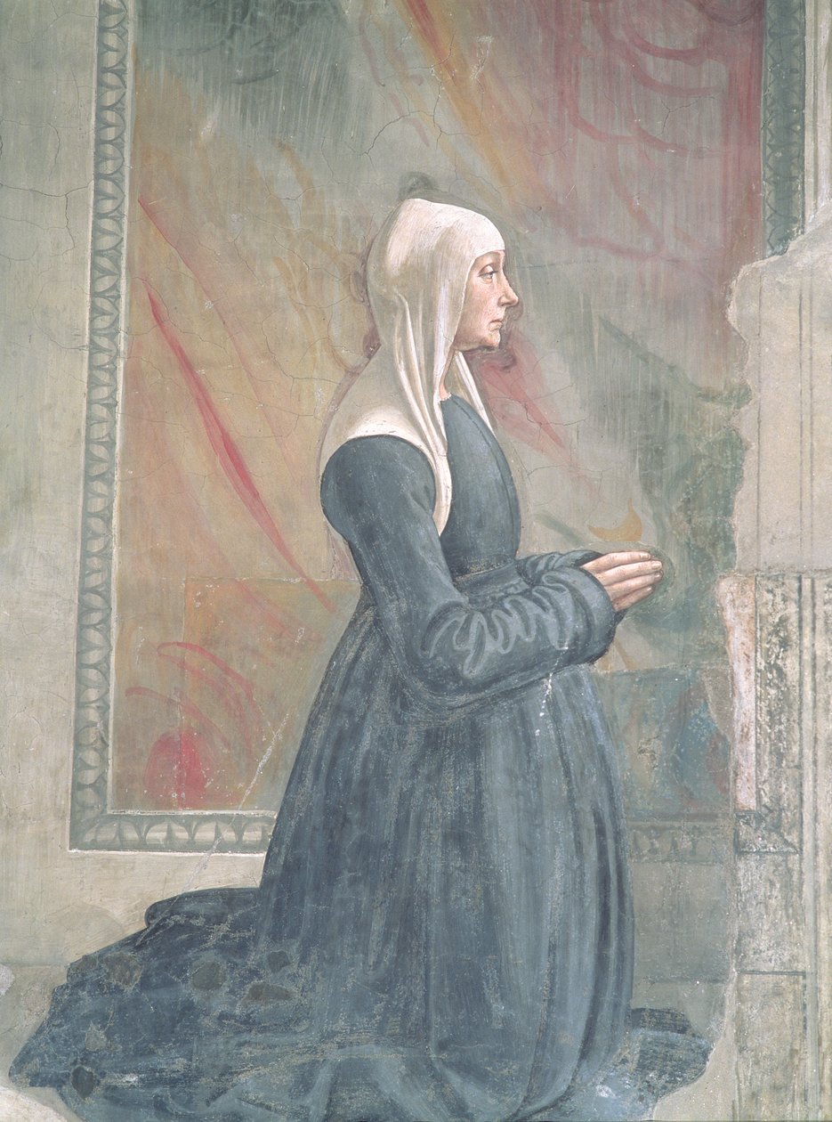 A Sassetti család női tagjának portréja, a Szent Ferenc ciklusból, Sassetti kápolna, 1483 alkotó: Domenico Ghirlandaio