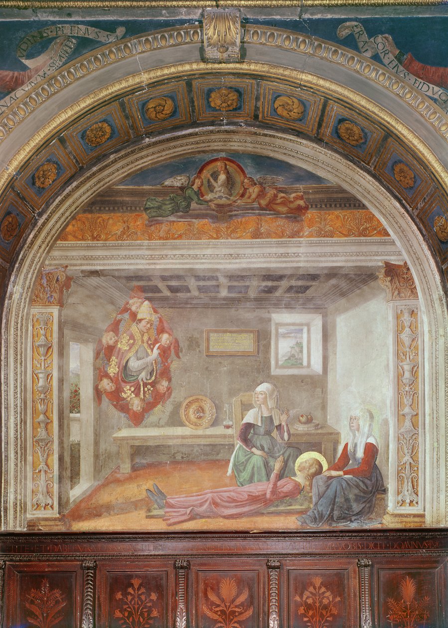Szent Fina látomása Szent Gergelyről, 1485 előtt alkotó: Domenico Ghirlandaio