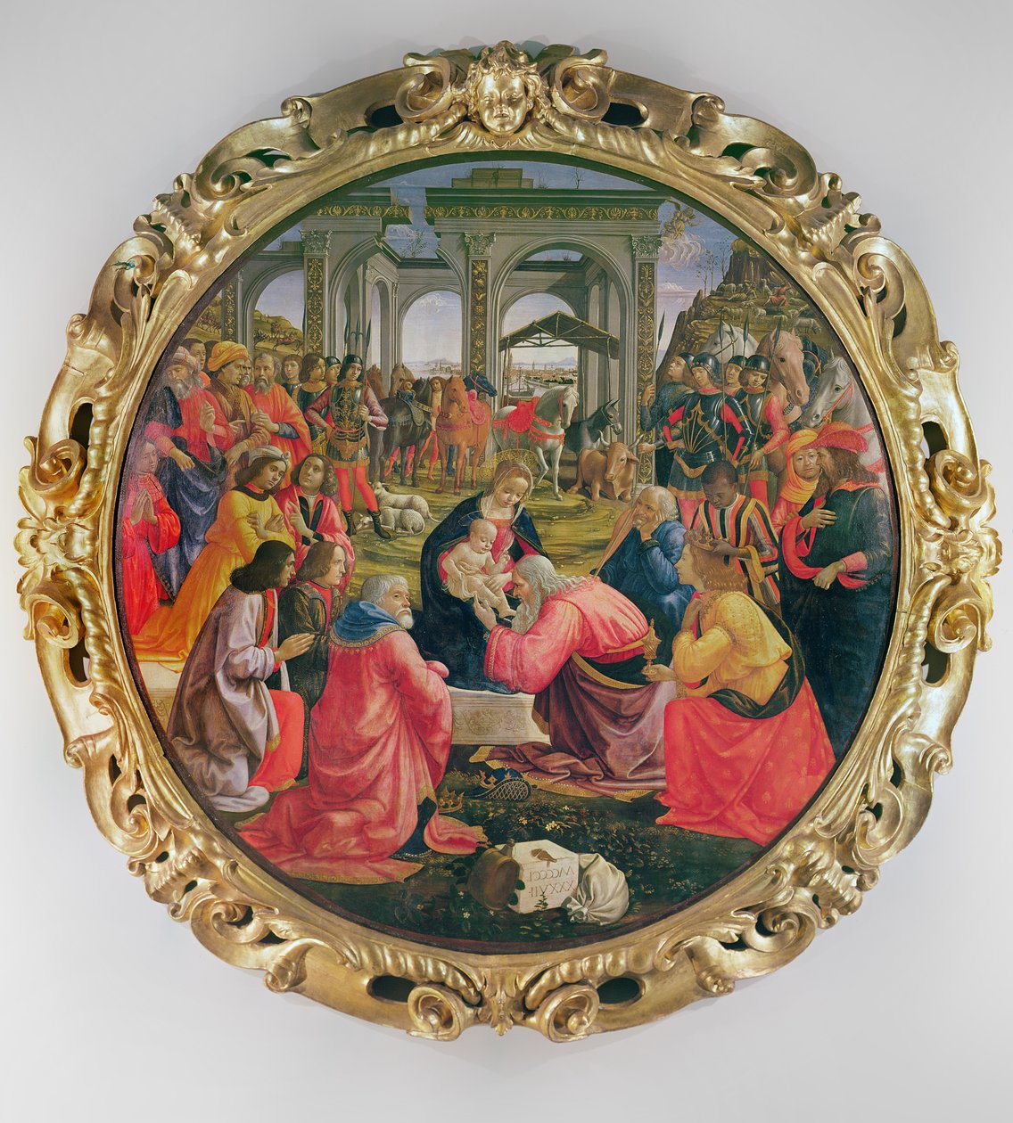 A Mágusok imádása (részkerettel), 1487 (olaj, fa) alkotó: Domenico Ghirlandaio