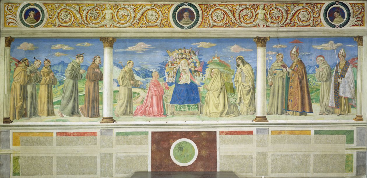 Adományokkal és szentekkel körülvett Szűz, 1503 alkotó: Domenico Morone