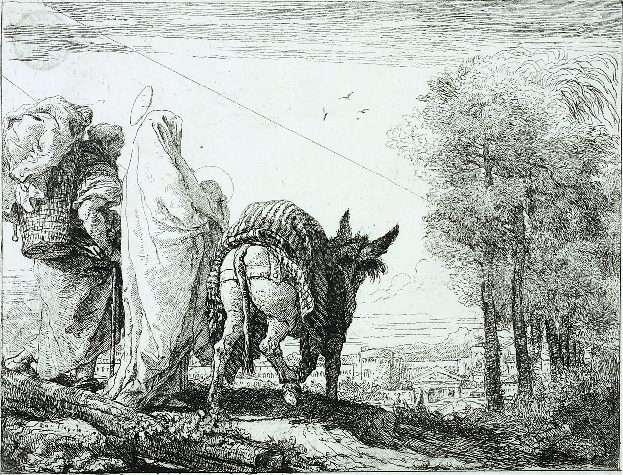 Az egyiptomi menekülés alkotó: Domenico Tiepolo
