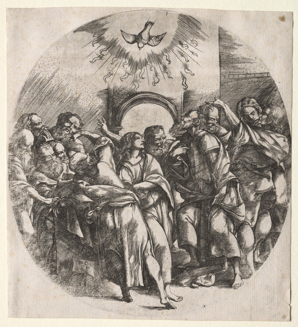 A szent szellem leszállása, 1518. alkotó: Domenico Campagnola