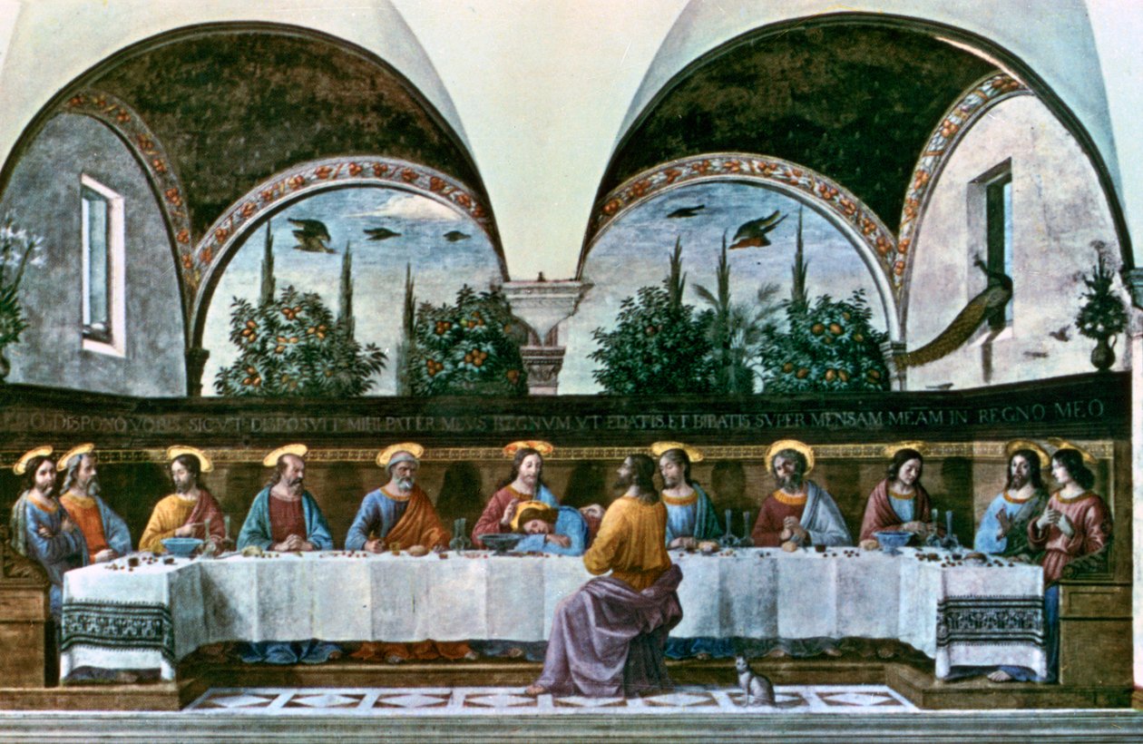 Az utolsó vacsora, 1480. alkotó: Domenico Ghirlandaio