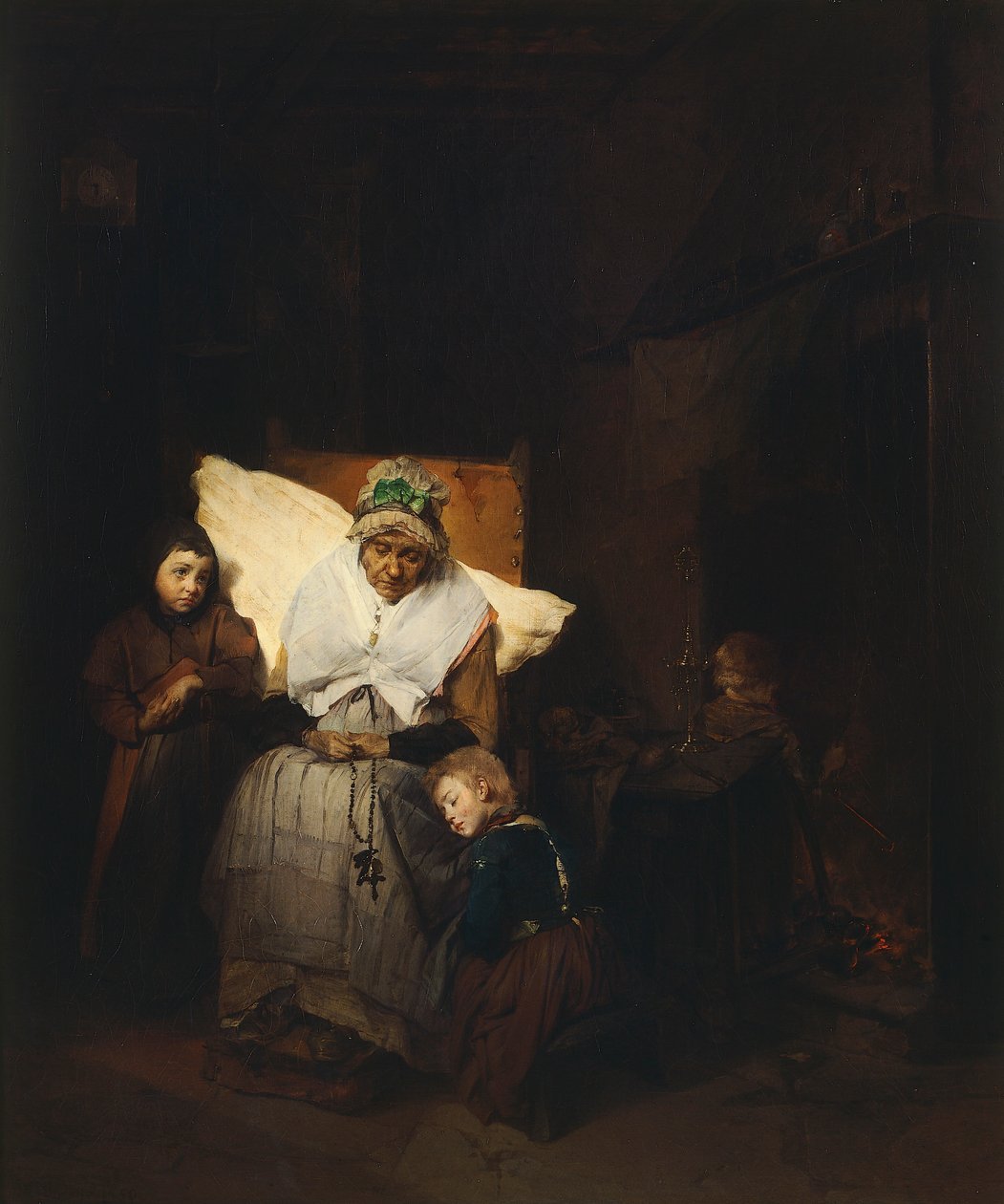 A rózsafüzér, Domenico Induno alkotó: Domenico Induno