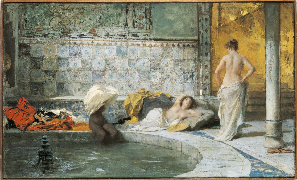 Törökfürdő (olaj, vászon) alkotó: Domenico Morelli