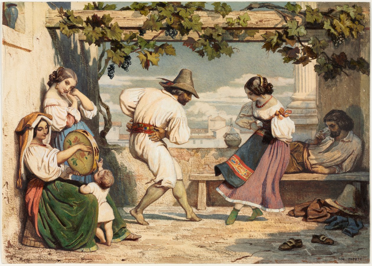 La Saltarelle, 1800-as évek. alkotó: Dominique Louis Papety