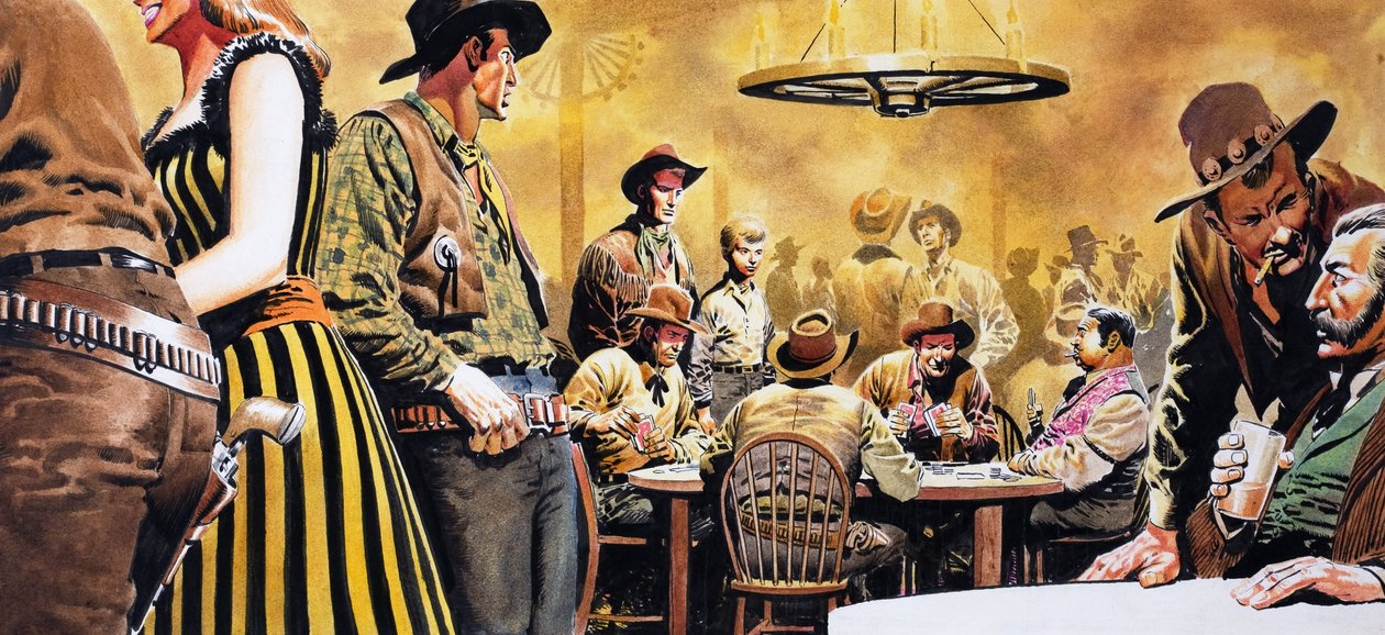 Wild West Saloon (gouache, papír) alkotó: Don Lawrence
