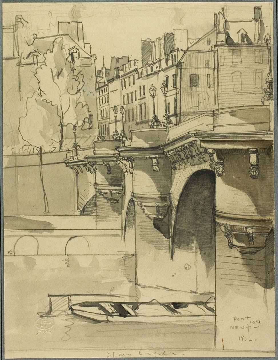 Kilátás a Pont Neuf-ra alkotó: Donald Shaw MacLaughlan