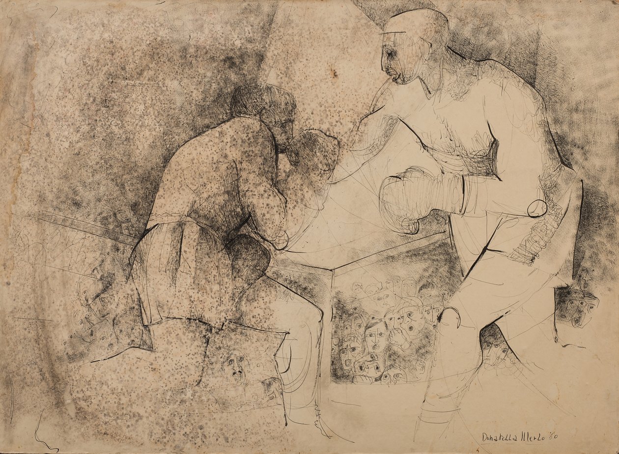 Bokszmérkőzés alkotó: Donatella Merlo