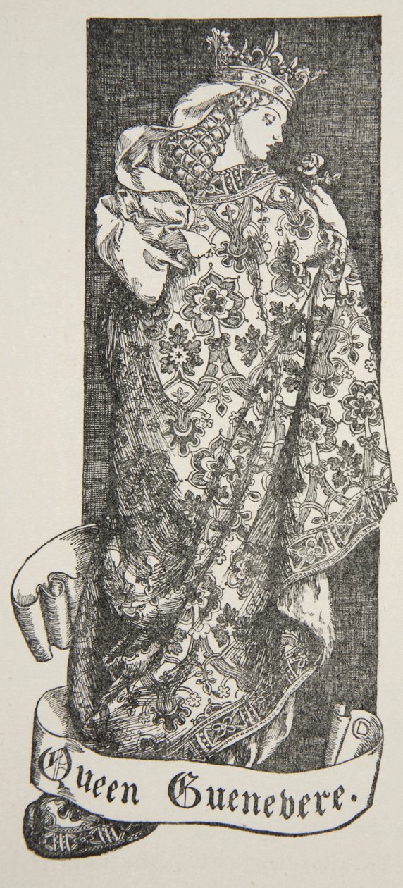 Guenevere királynő, Beatrice Clay „Artúr király és a kerekasztal történetei” című illusztrációja, 1. kiadás, 1905 alkotó: Dora Curtis
