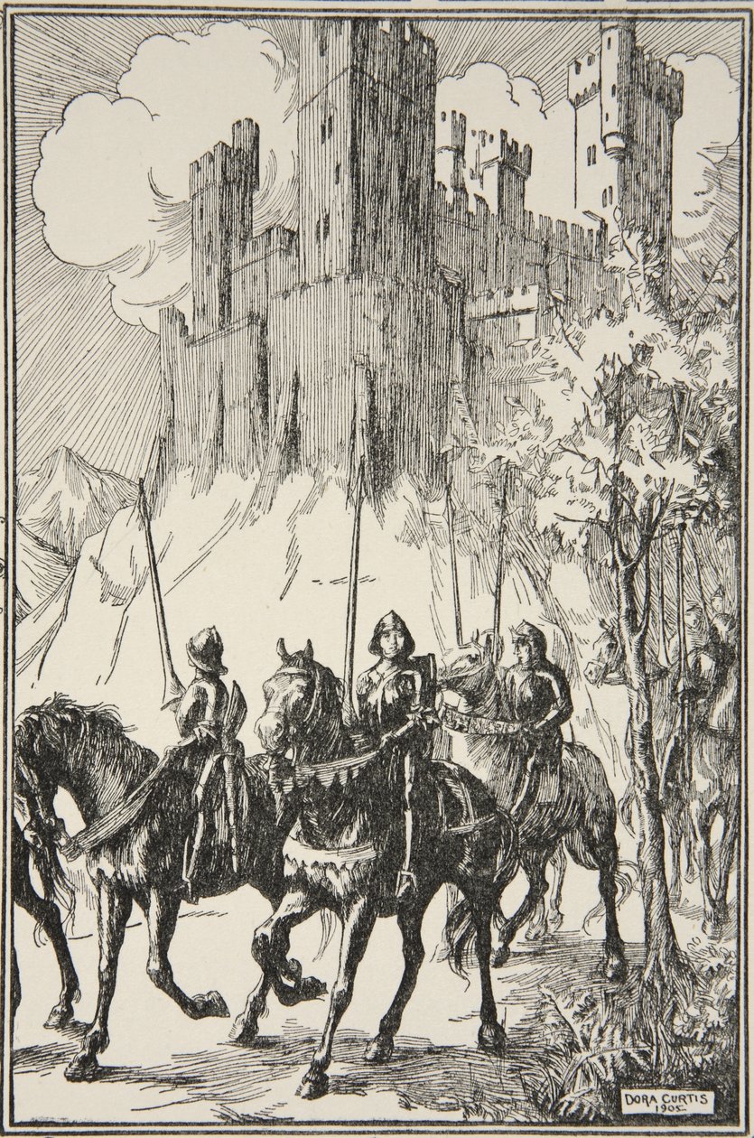 Sir Galahad az apátságban, illusztráció Beatrice Clay 