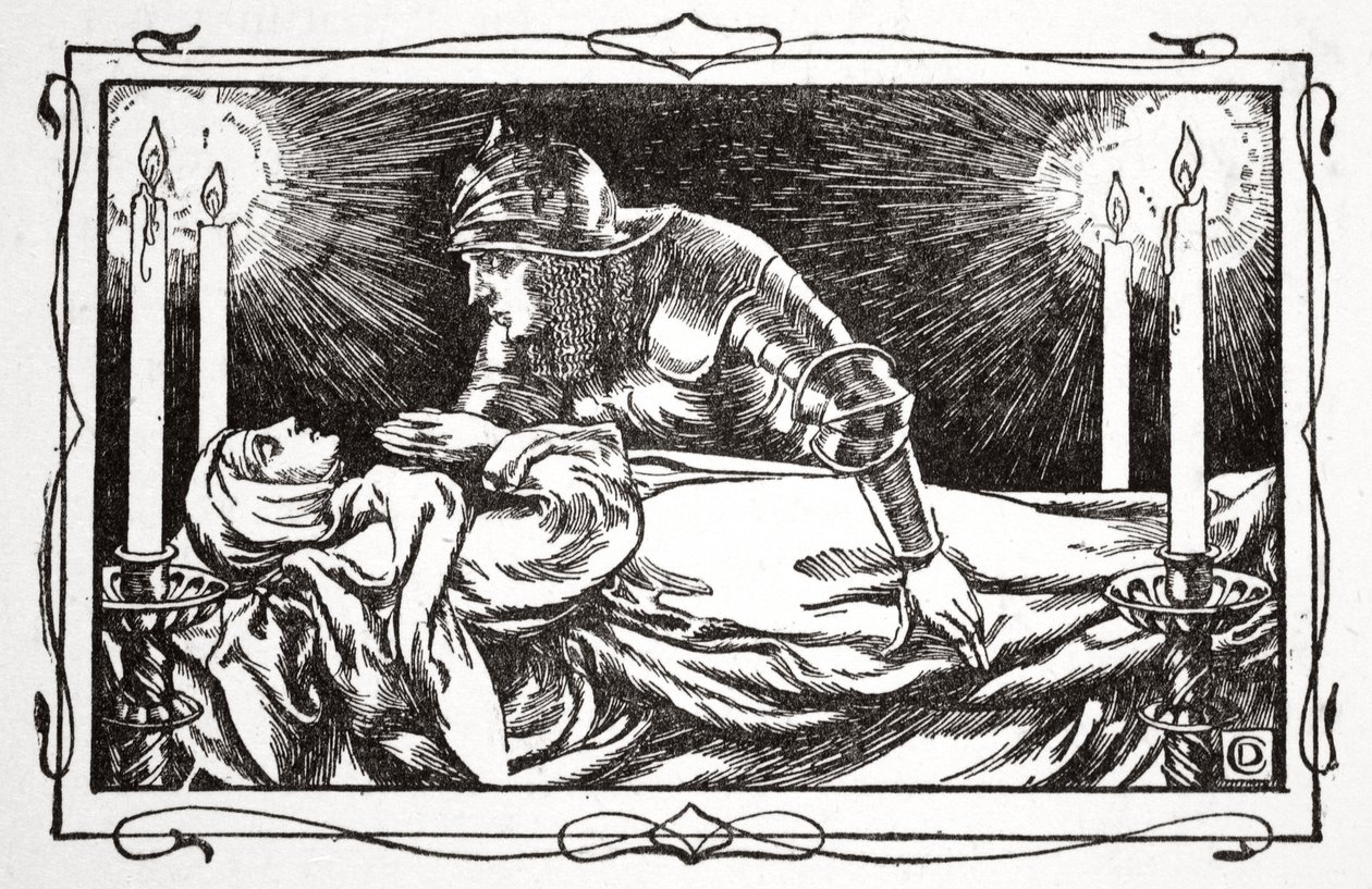 „Holtan találták a királynőt”, 1905. alkotó: Dora Curtis