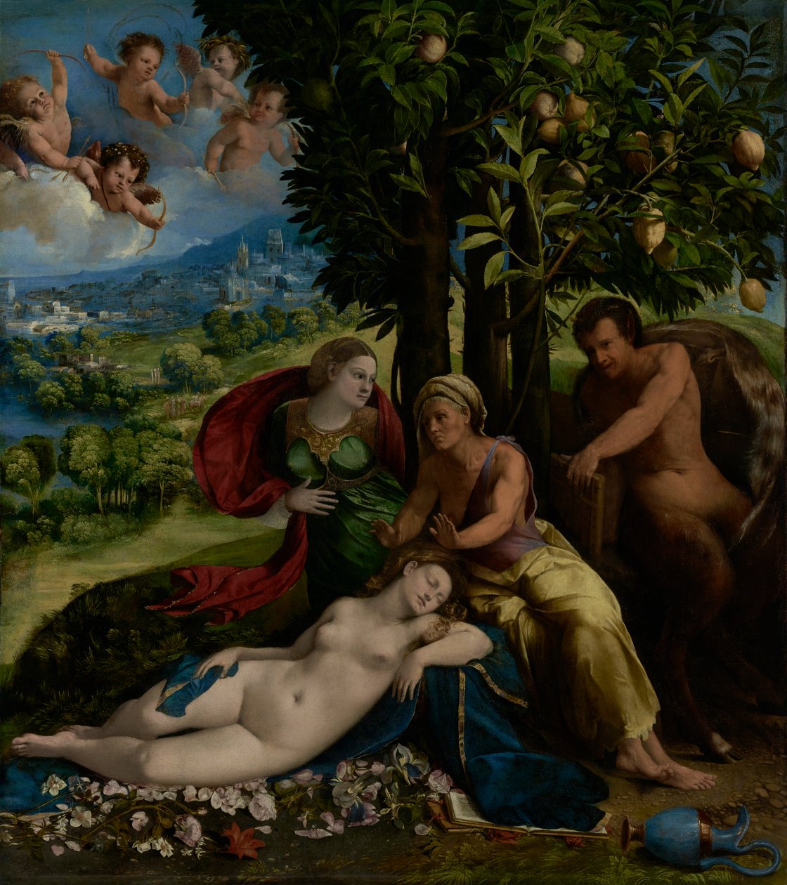 Mitológiai jelenet, 1524 körül (olaj, vászon) alkotó: Dosso Dossi