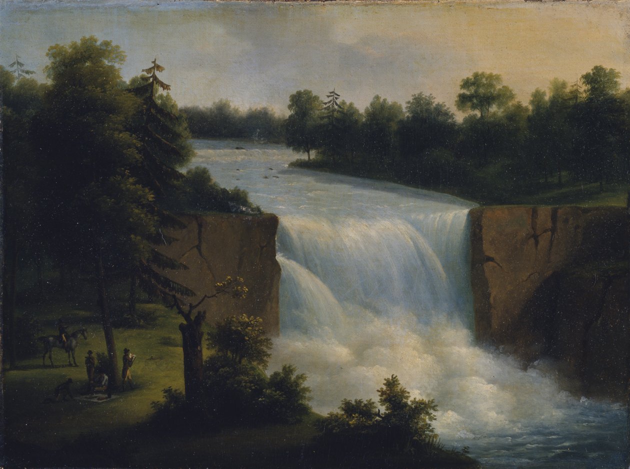 Kilátás a Genesee-vízesésre, Rochester, New York, 1797., 1823 alkotó: Duc de Montpensier