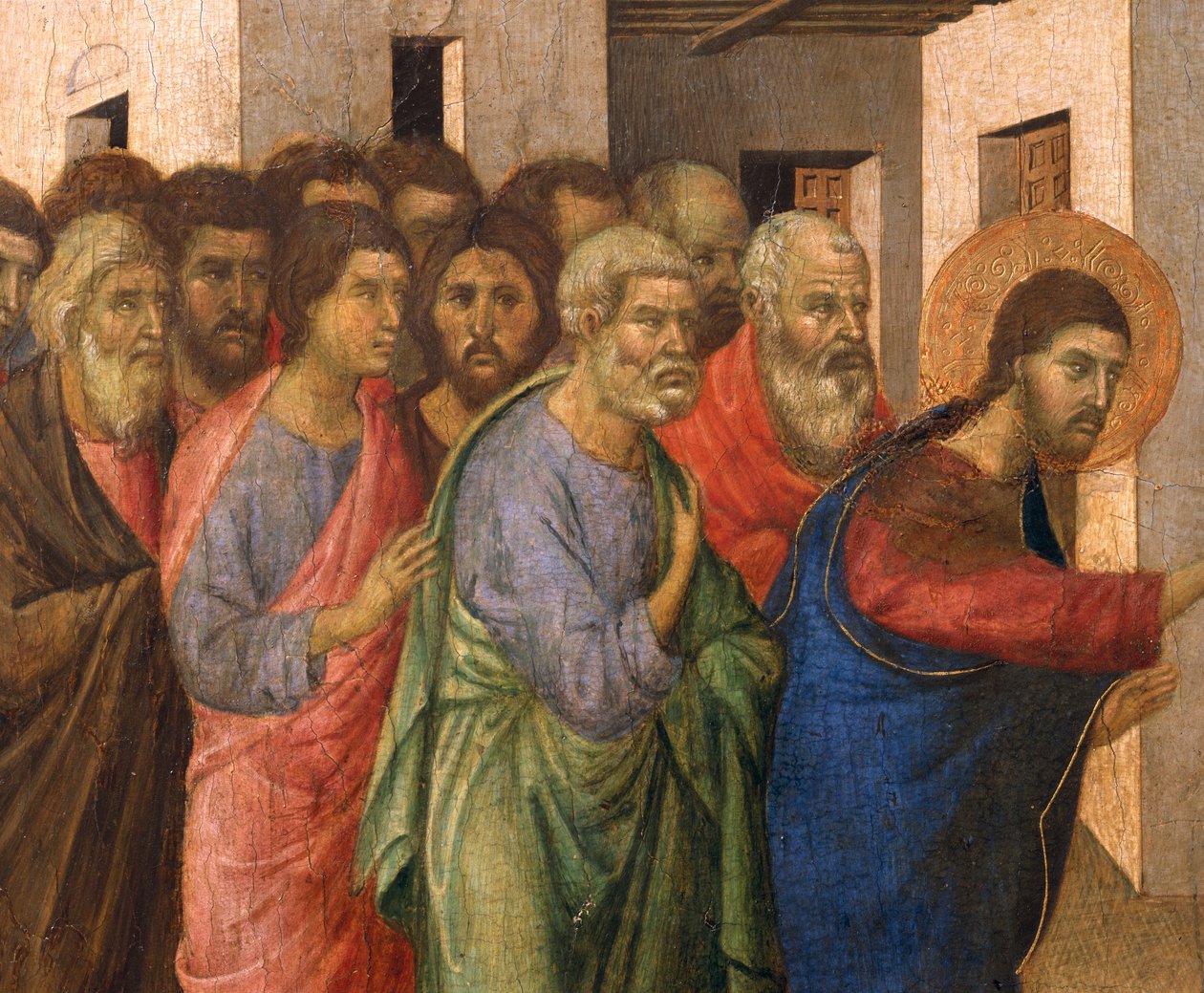 Jézus megnyitja a vakon született ember szemét, 1311 tempera, tábla, 188963 részlete alkotó: Duccio di Buoninsegna