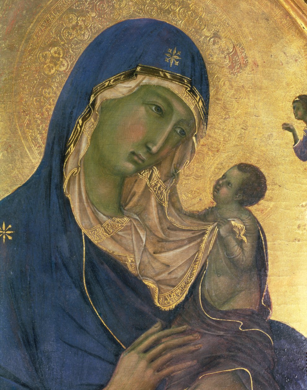 Madonna és gyermeke SS-sel. Dominic és Aurea, Madonna és gyermek részlete, 1315 körül (tempera a panelen) (28972 részlet) alkotó: Duccio di Buoninsegna