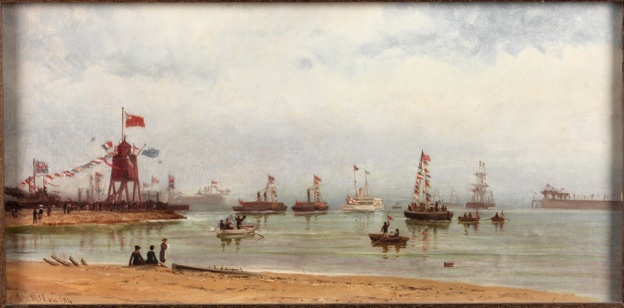 Az Albert Edward dokk és a Tyne-i kikötő megnyitása, 1884 alkotó: Duncan F. McLea