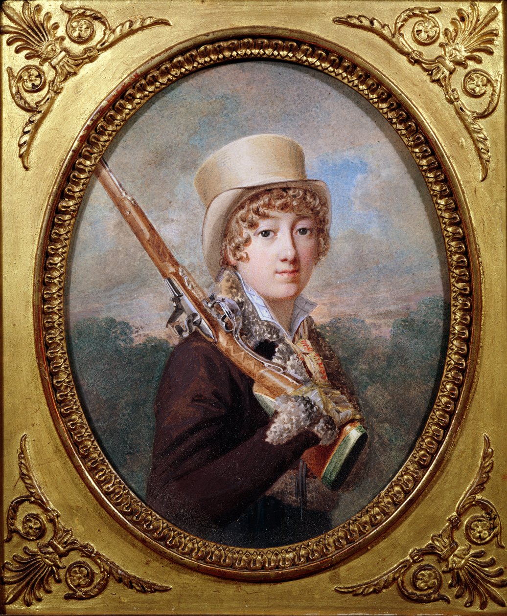 Natalie de Laborde de Mereville, Charles de Noailles grófnő, a mereville-i parkban, 1805 körül alkotó: Dutailly