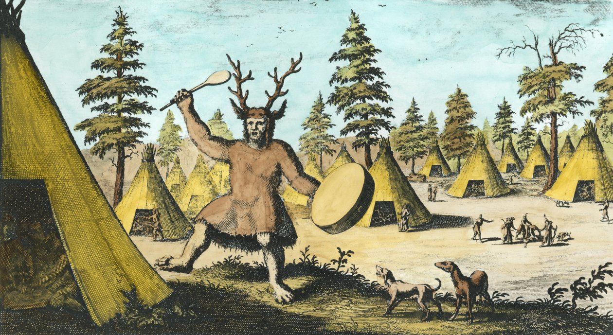 indián sámán (későbbi színezés) alkotó: Dutch School