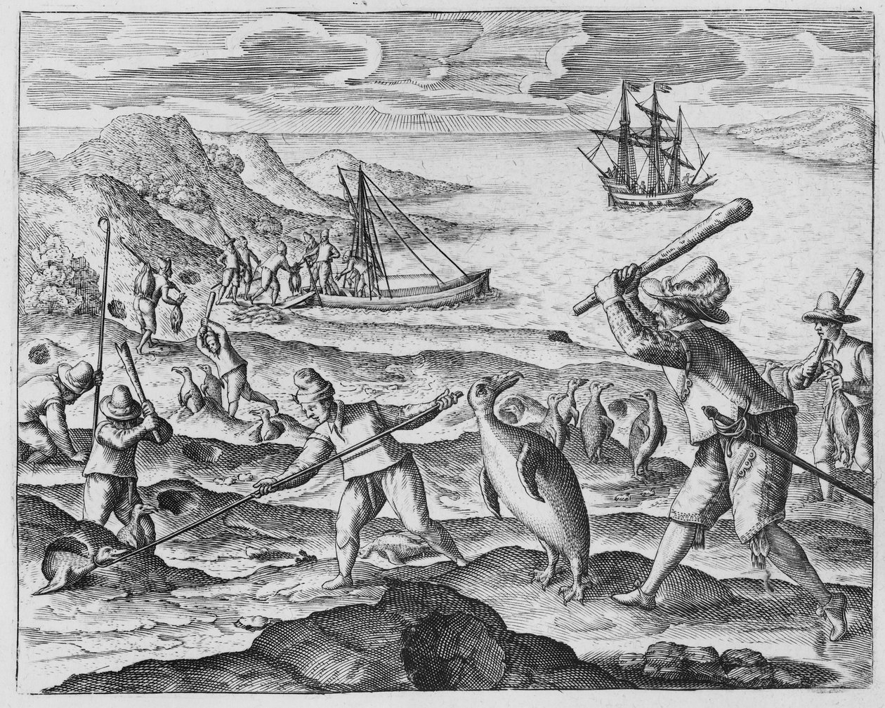 Pingvinvadászat, 1598 alkotó: Dutch School