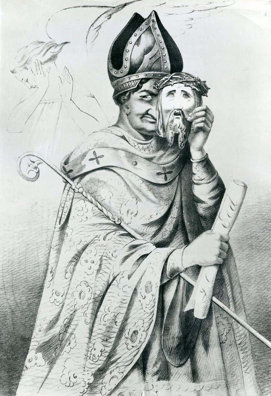 Pius pápa karikatúrája (1792-1878) alkotó: Dutch School