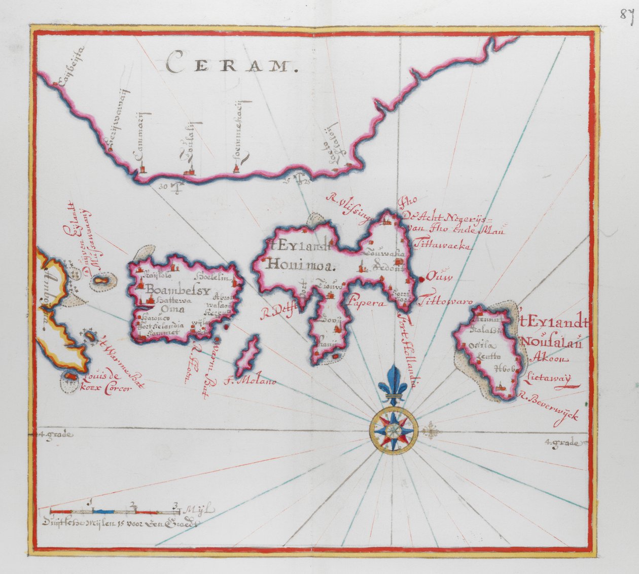 Ceram szigete (Seram), Indonézia. alkotó: Dutch School