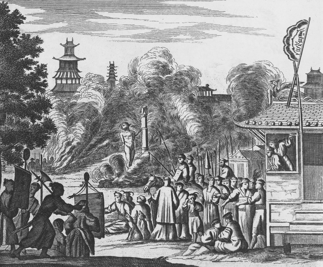 Keresztényüldözés Japánban, 1680 körül (metszet) alkotó: Dutch School