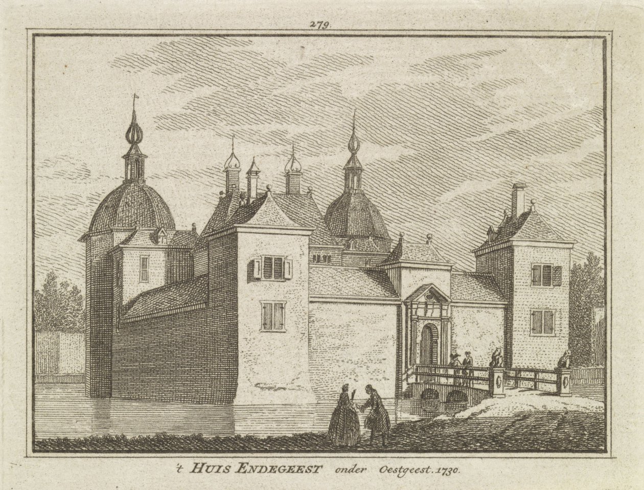Kilátás az Endegeest kastélyra, Oegstgeest, Hollandia alkotó: Dutch School