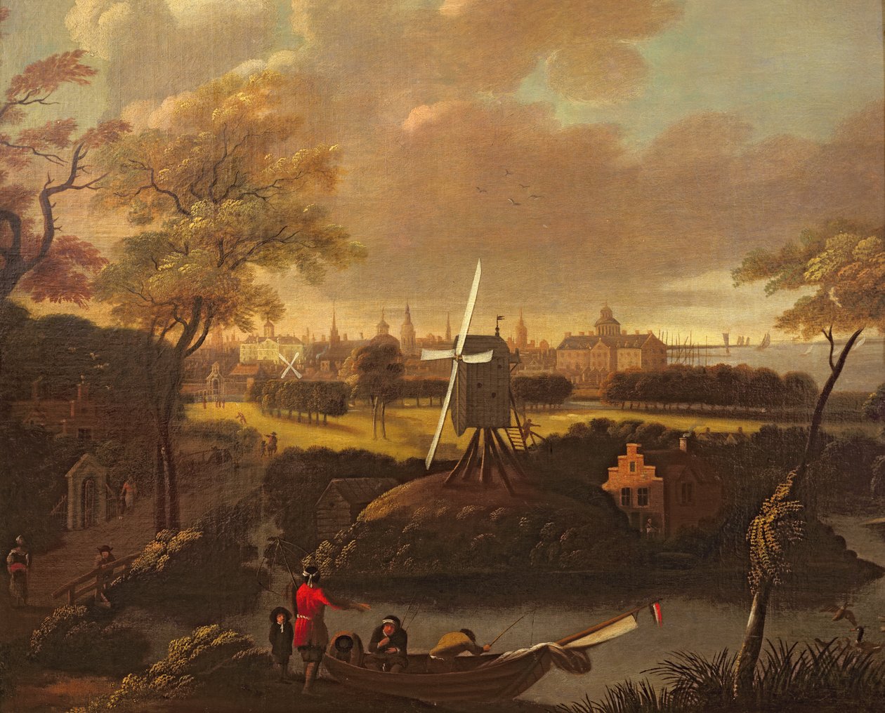 Kilátás New Yorkra alkotó: Dutch School