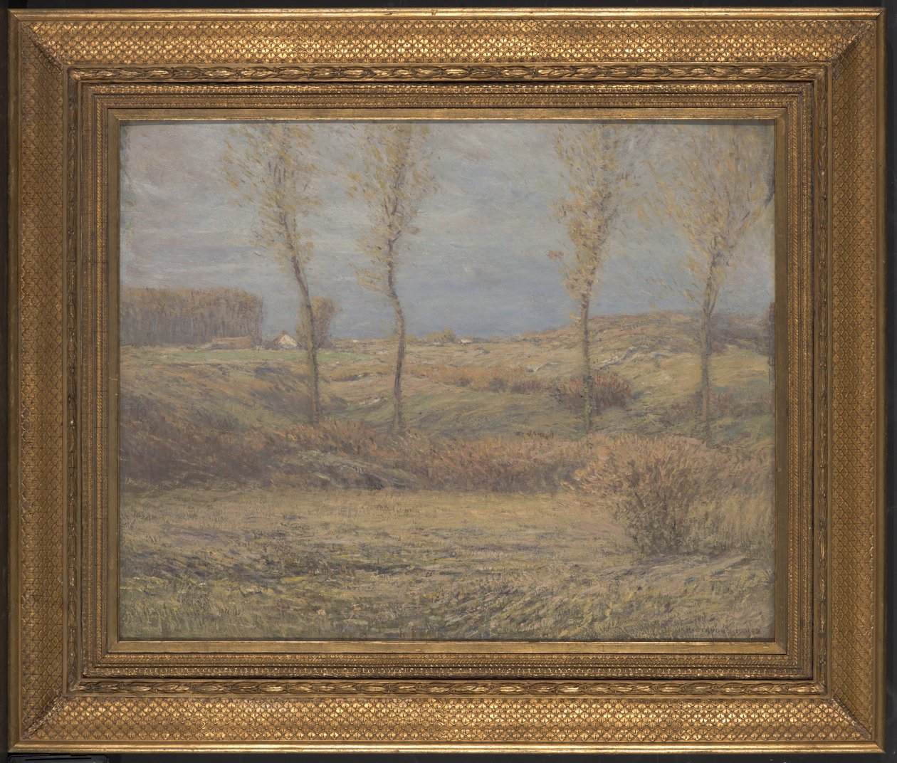 November reggel (olaj a panelen) alkotó: Dwight William Tryon