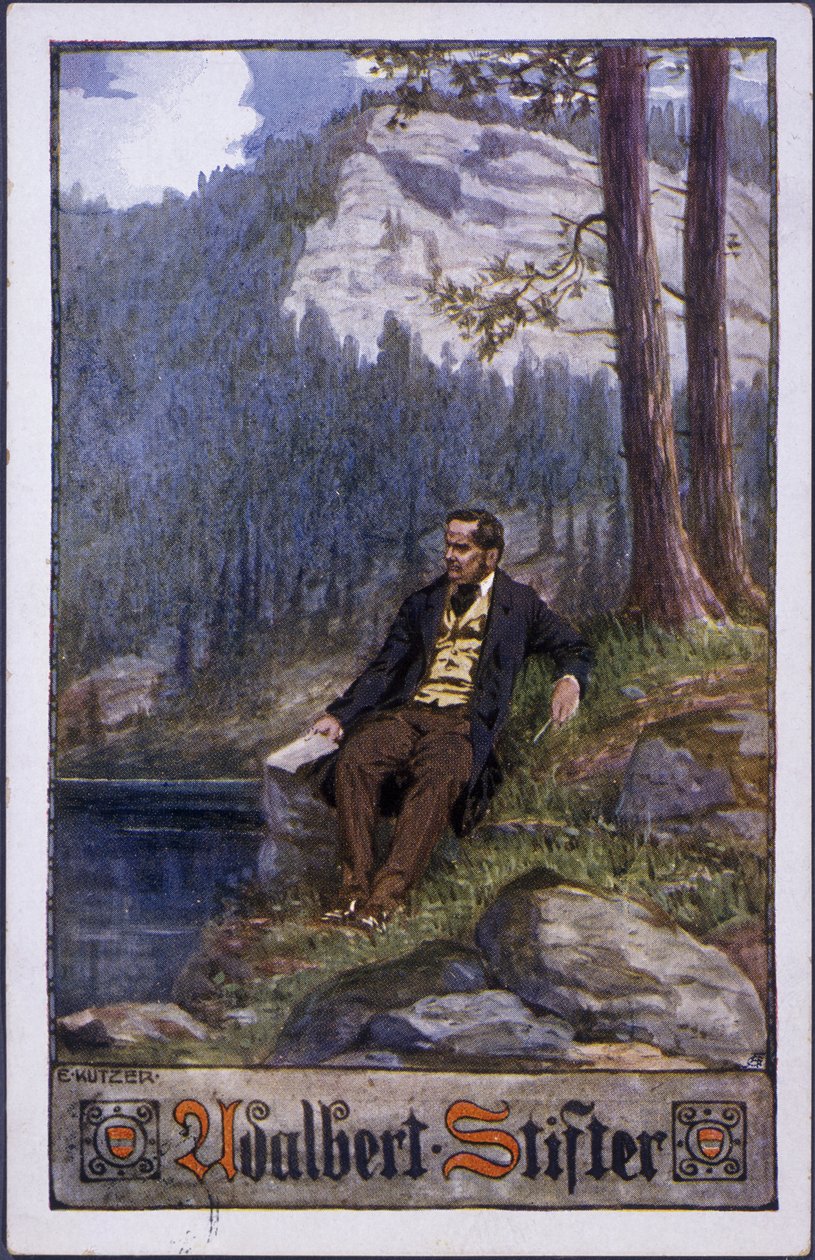 Adalbert Stifter, 1910 körüli színes litográfia alkotó: E. Kutzer