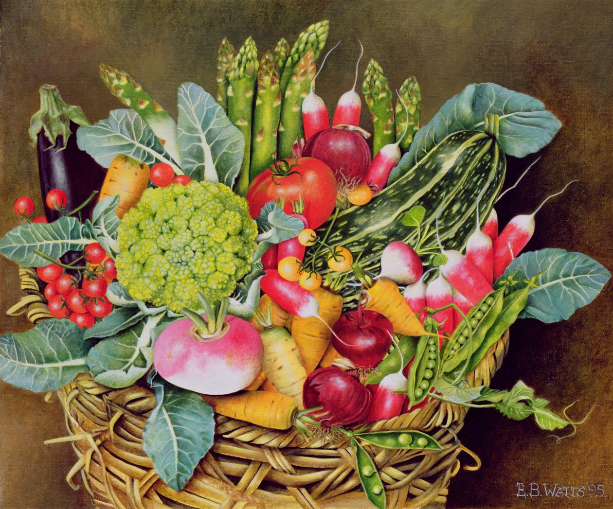 Nyári zöldségek, 1995 (akril) alkotó: E.B. Watts