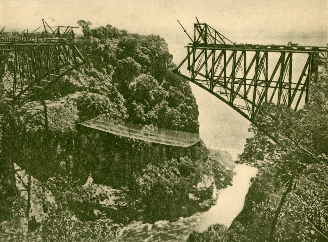 A Zambesi vasúti híd építése, 1930. alkotó: ENA
