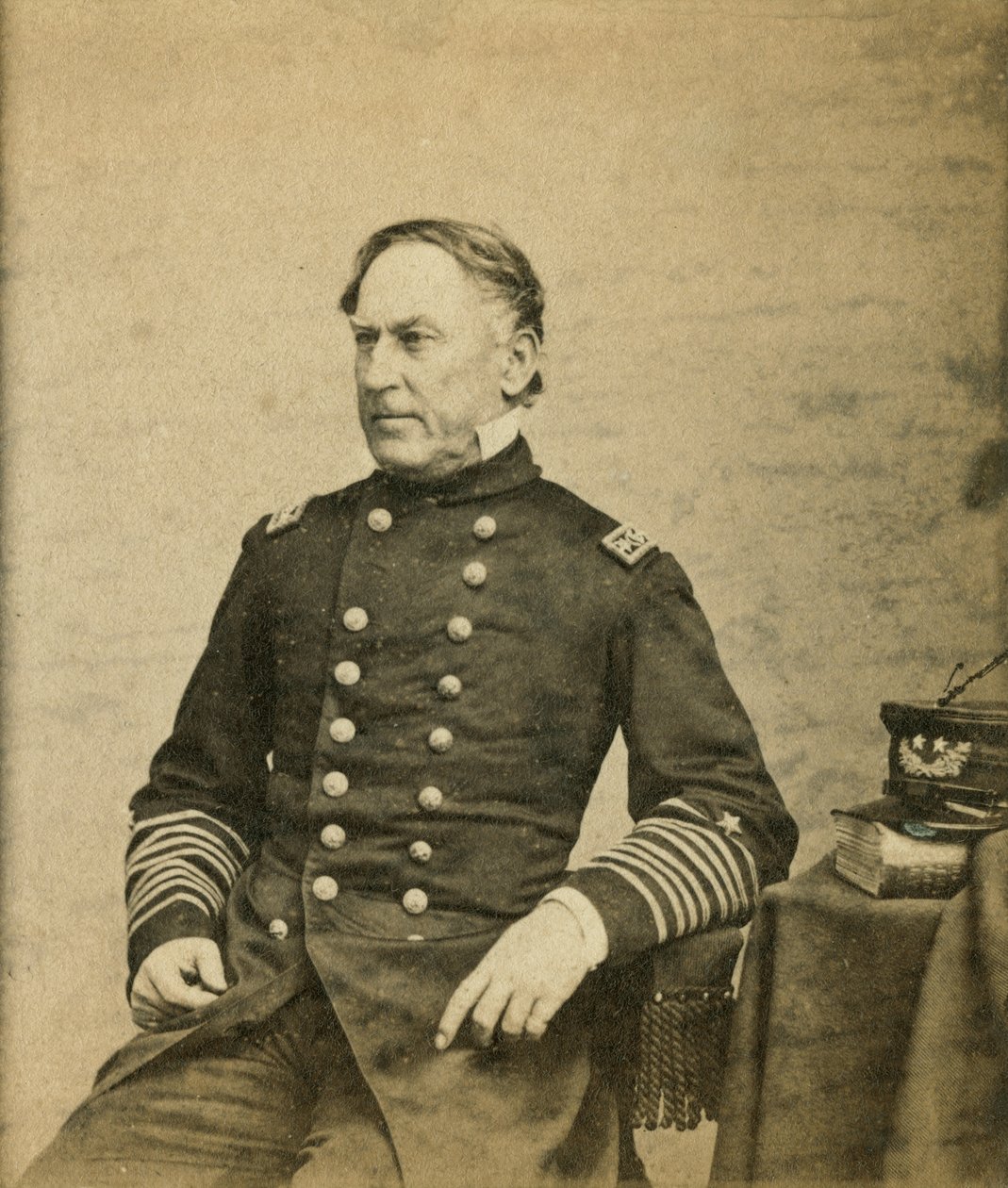 David Farragut admirális-helyettes (1801-70) 1865 körül alkotó: E. Anthony