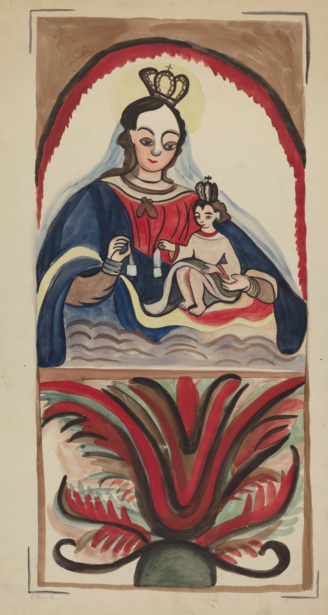 Retablo - Virgin & Child alkotó: E. Boyd