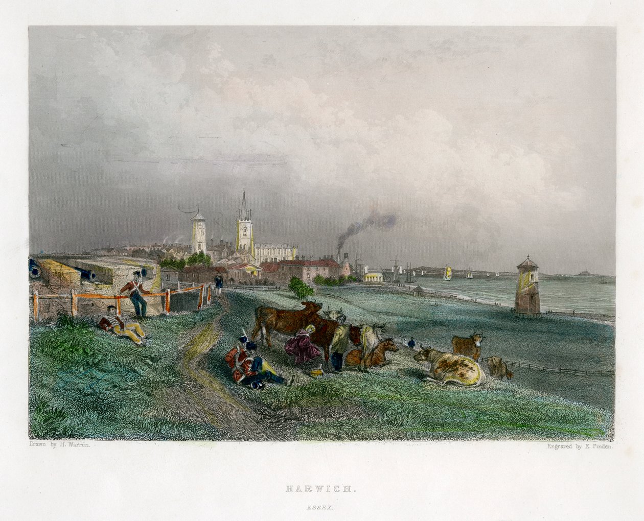 Harwich, Essex, 19. század. alkotó: E. Finden