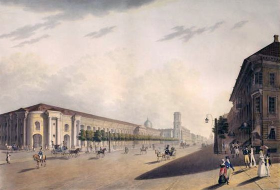 Gostiny Dvor, Szentpétervár, 1820-as évek alkotó: E. I. Yessakov