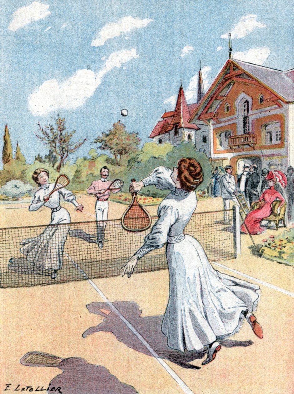 Tenisz, 1910 körül (illusztráció) alkotó: E. Letellier
