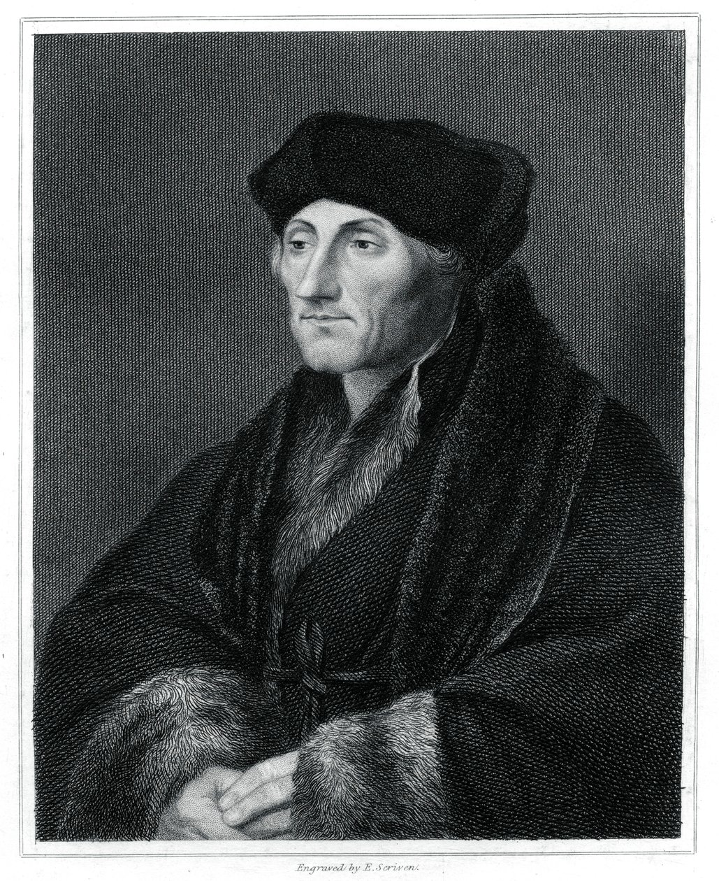 Desiderius Erasmus, reneszánsz humanista, 1833 alkotó: E. Scriven