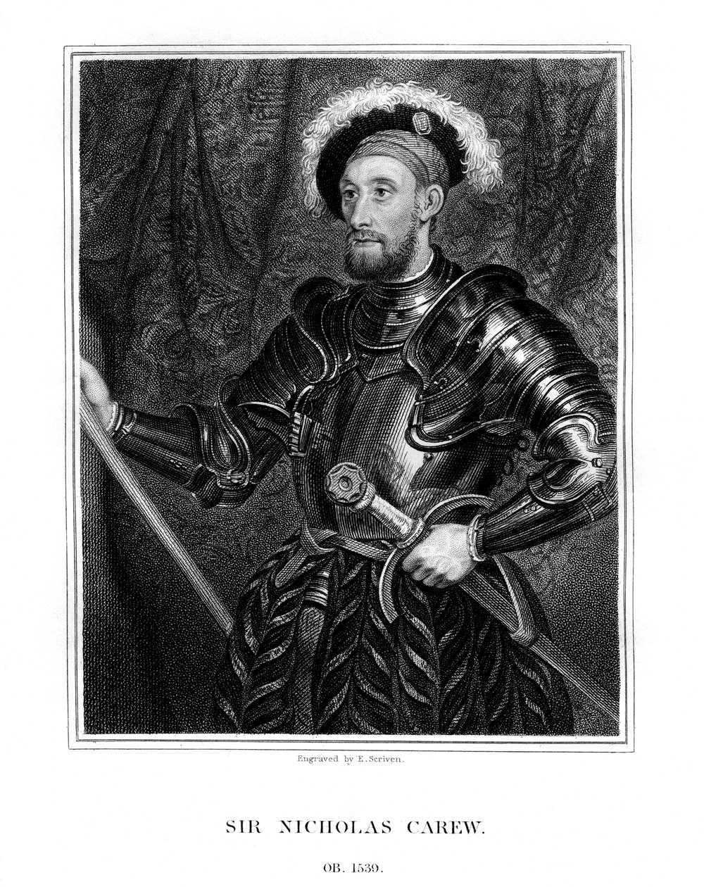 Sir Nicholas Carew, 1823. alkotó: E. Scriven