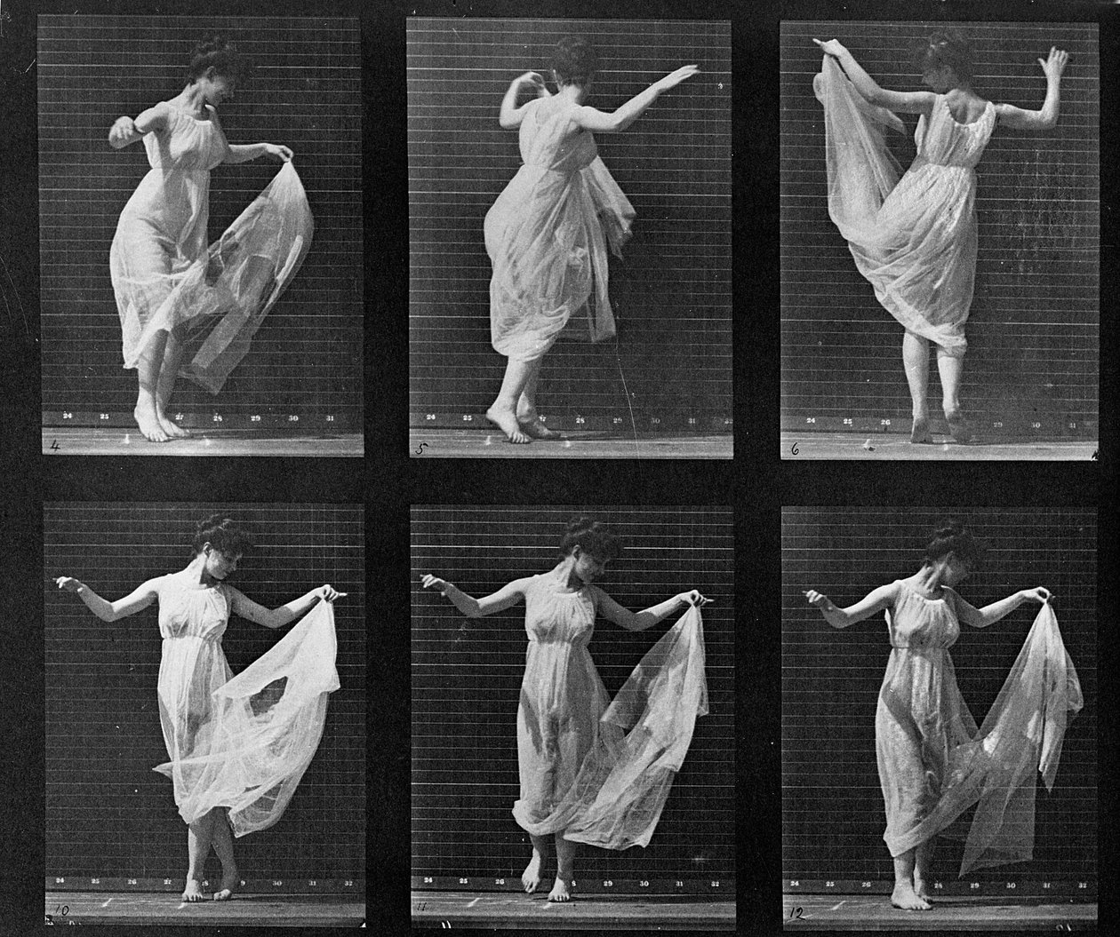 Táncoló nő, 187. lemez az „Animal Locomotion”-ból, 1887 alkotó: Eadweard Muybridge