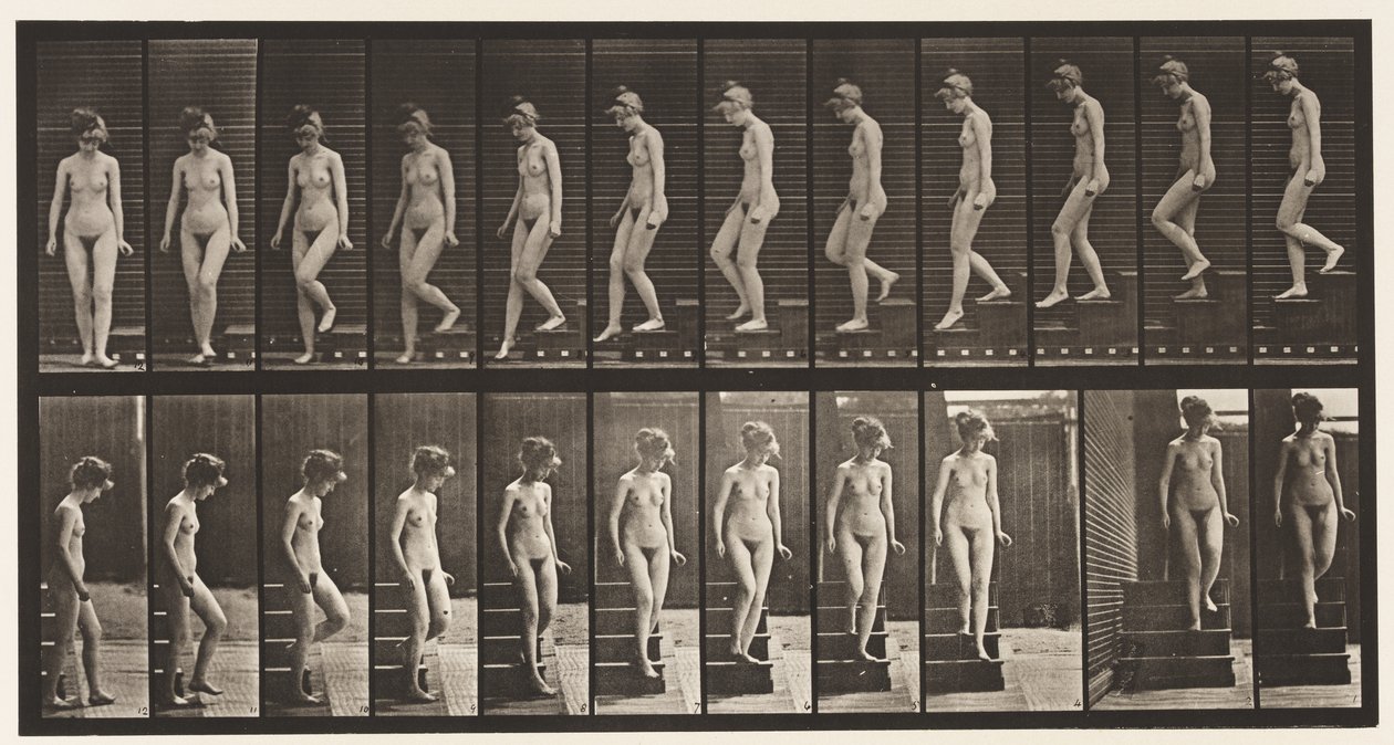 137. tábla. Lemenő lépcsők, megfordulás alkotó: Eadweard Muybridge