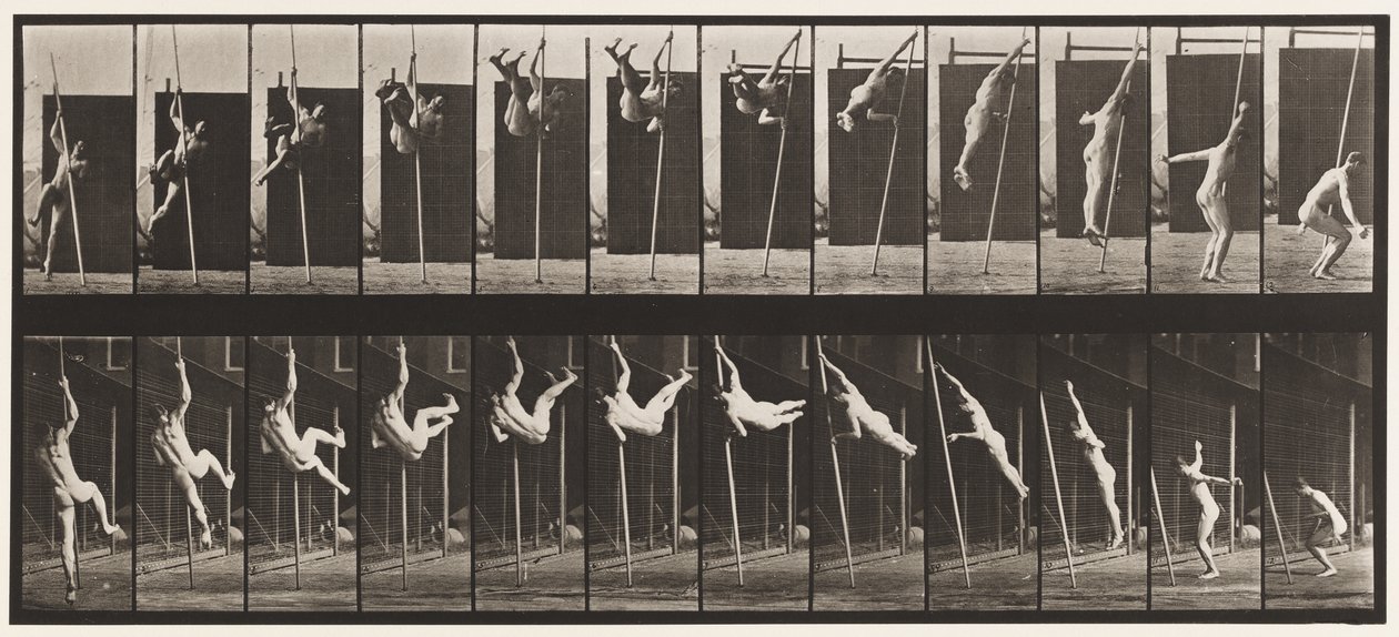 Tányér 165. Ugrás; Rúdugrás alkotó: Eadweard Muybridge