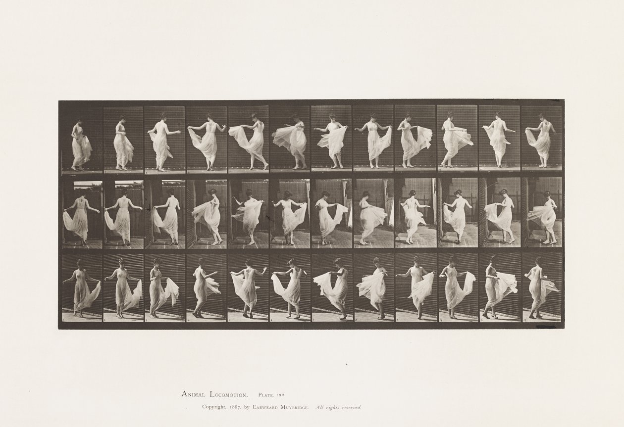192. tányér. Tánc (divatos) alkotó: Eadweard Muybridge