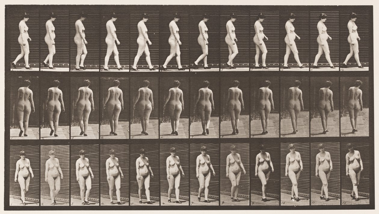 24. tábla. Séta, Magas sarkú cipővel alkotó: Eadweard Muybridge