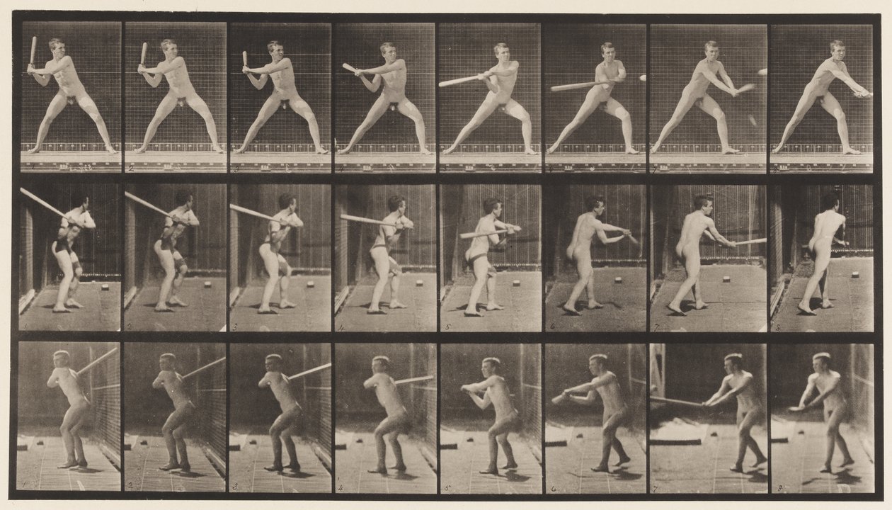 276. tányér. Baseball; Ütőkezelés alkotó: Eadweard Muybridge